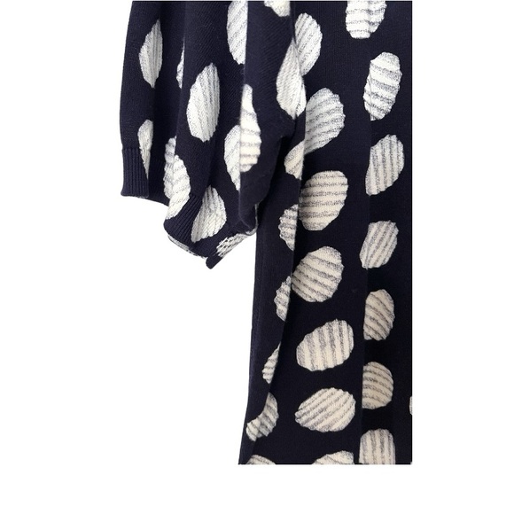 COS Short Sleeve Sweater w Navy & Off White Print - Picture 3 of 6
